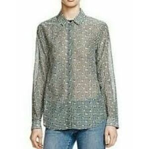 The Kooples Floral Gingham Shirt Size Small